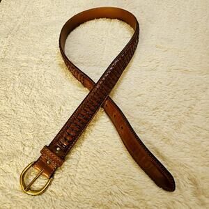 Nanni Milano Made‎ in Italy Brown woven 80/32 belt. Artzy. Boho. Cottagecore